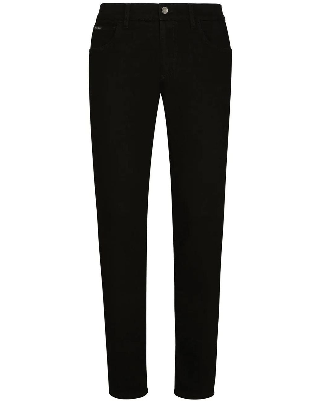 Dolce & Gabbana Black Slim Fit Stretch Cotton Jeans for men