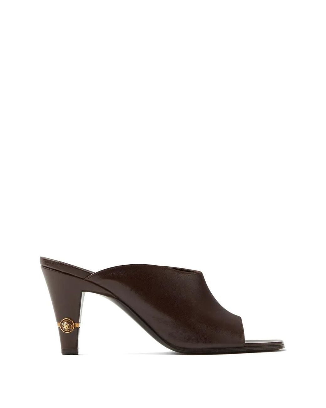 Versace Brown Giulietta Leather Mules 80Mm