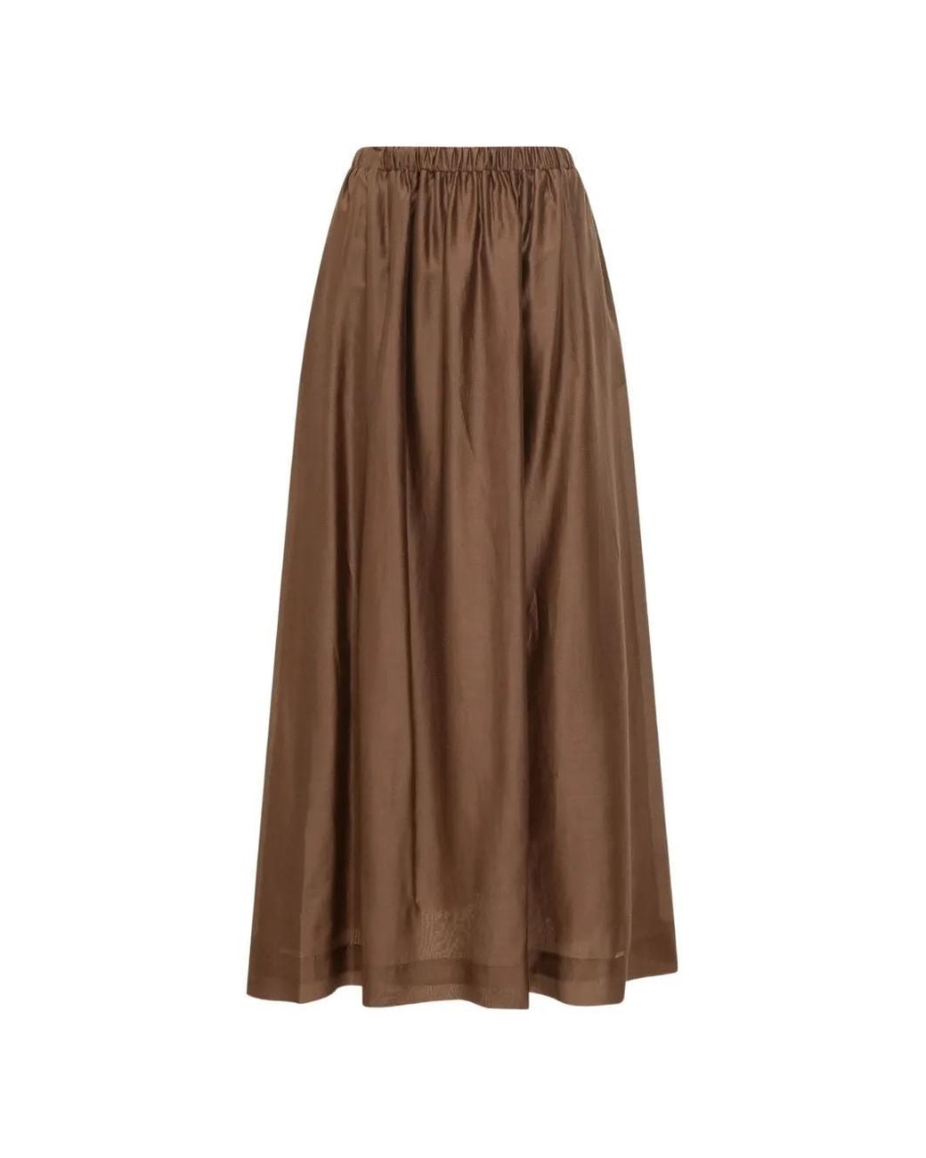LE SULLY STUDIO Brown Elasticated Waist Maxi Skirt