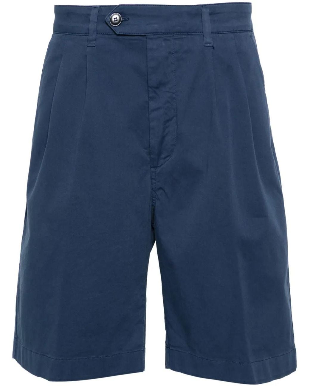 Canali Blue Mid-Rise Chino Shorts for men