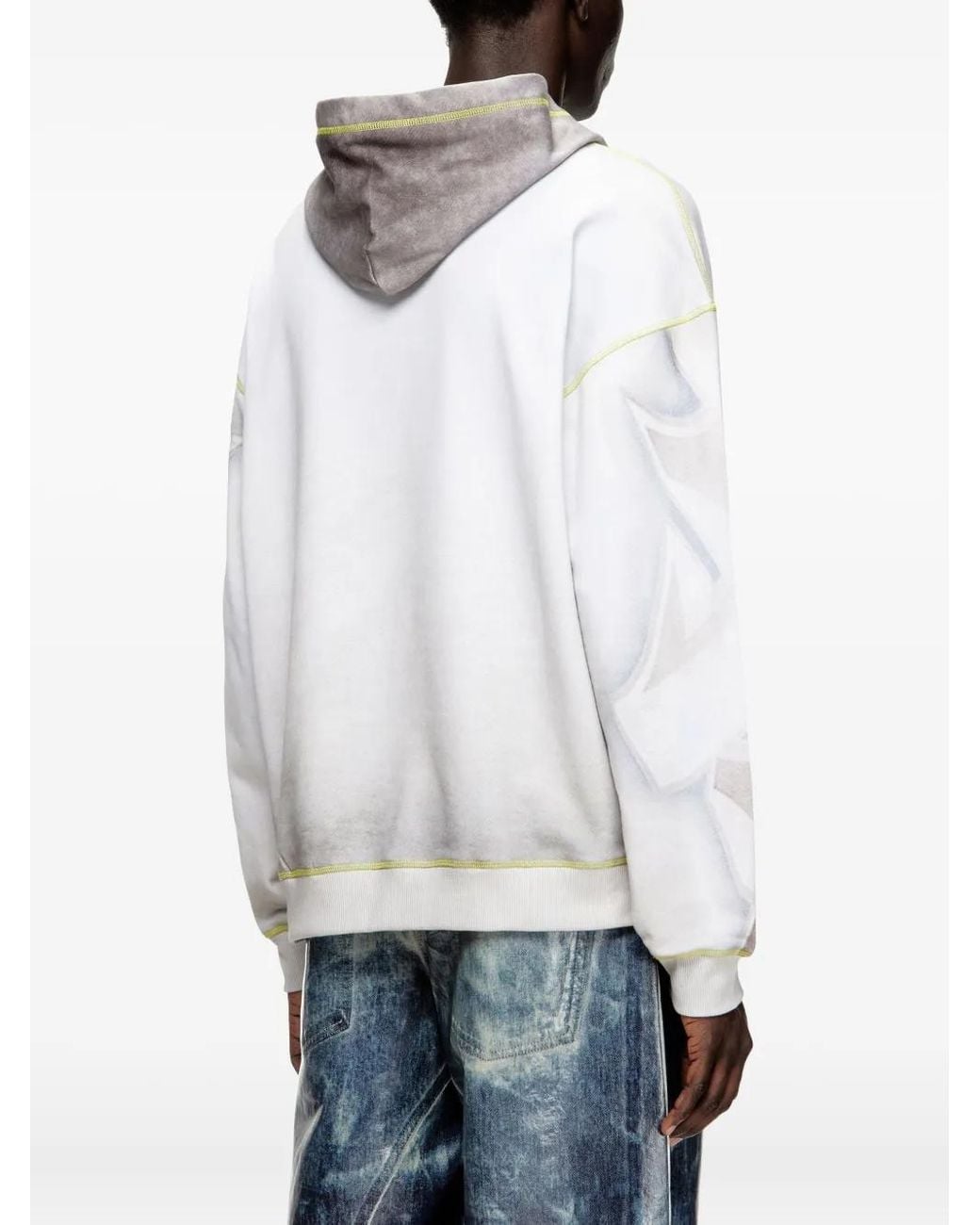 DIESEL White Boxt-Hood-Show Cotton Hoodie for men