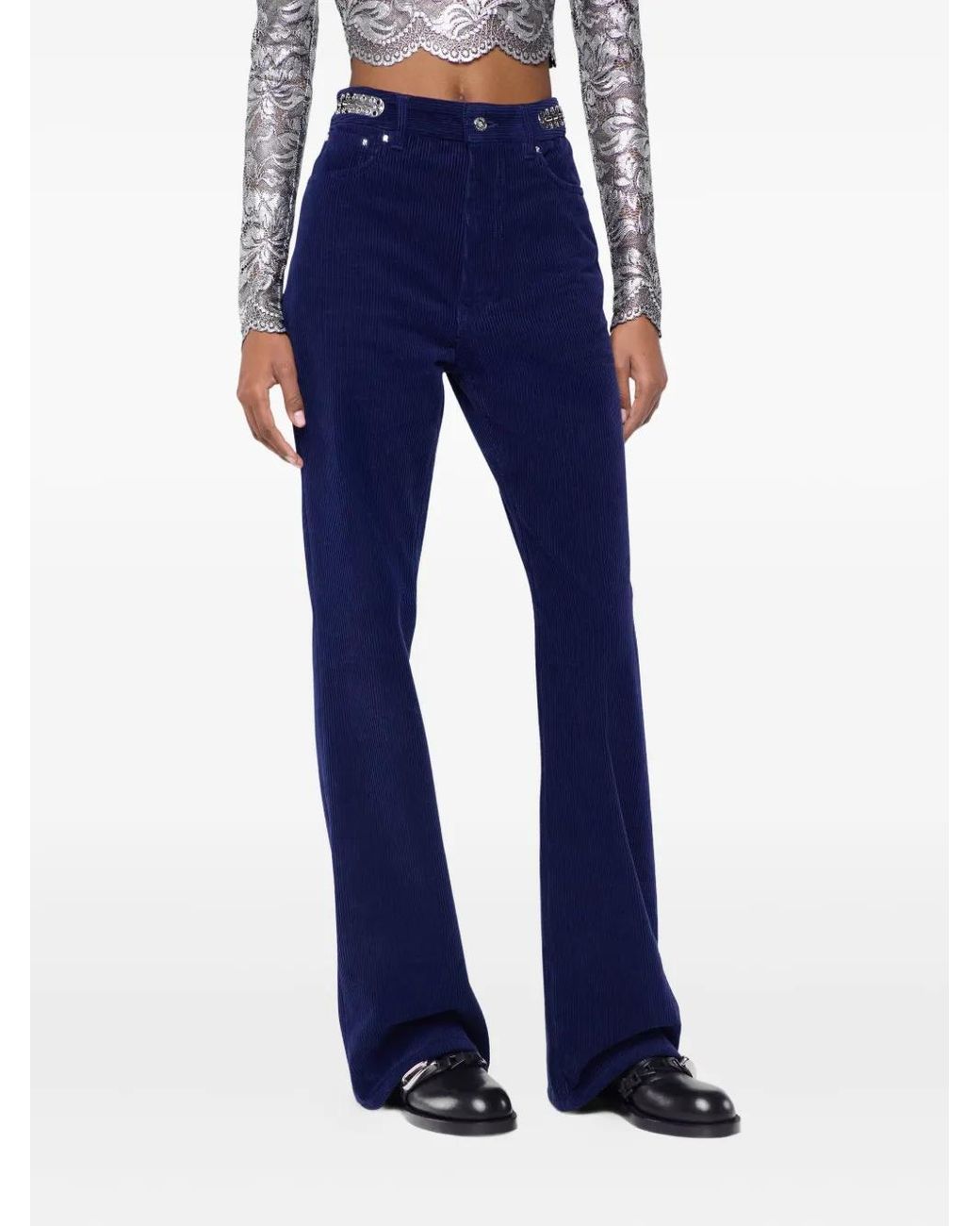 Rabanne Blue Velvet Trousers