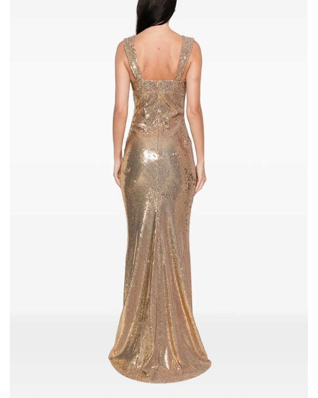 SILK LOVE & LACE Natural Annabel Sequin Maxi Dress