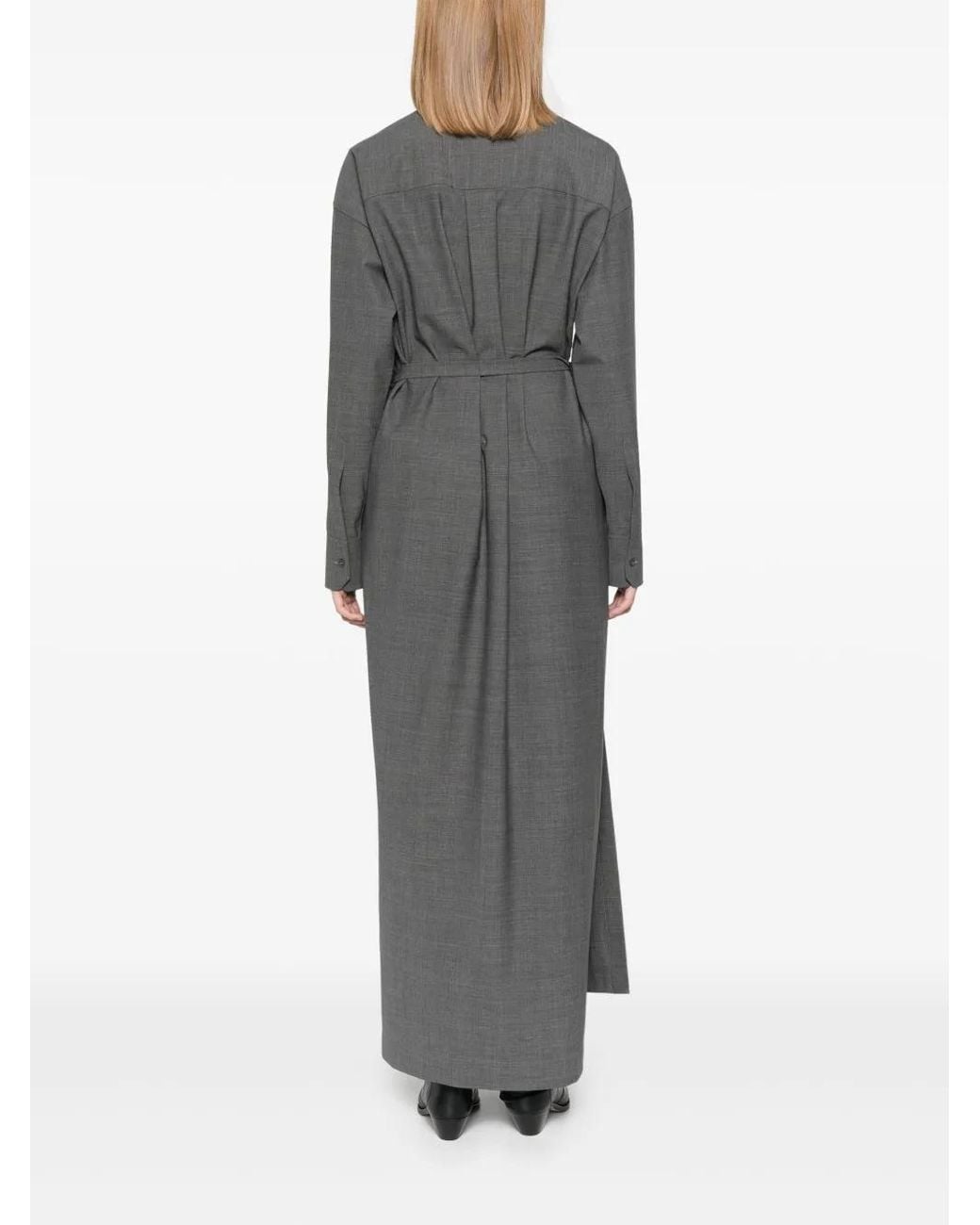Fabiana Filippi Gray Wrap Maxi Dress