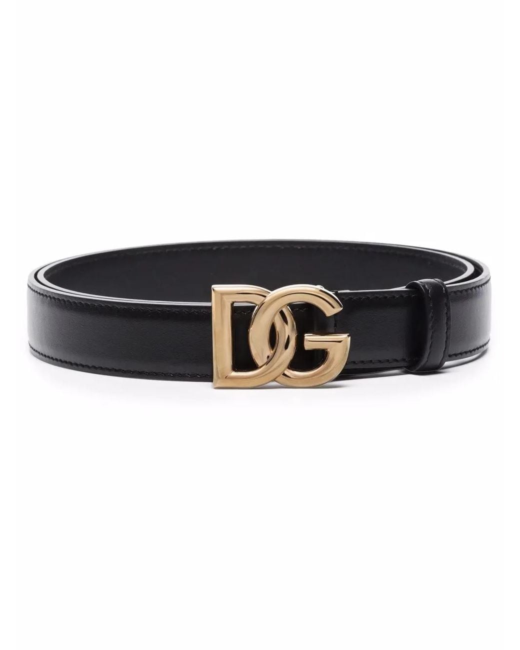 Dolce & Gabbana Black Logo-Buckle Leather Belt