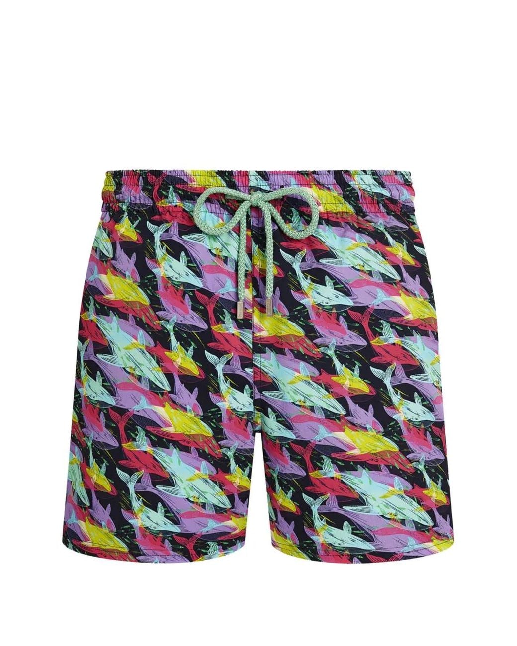 Vilebrequin Blue Whales Offset Drawstring Swim Shorts for men