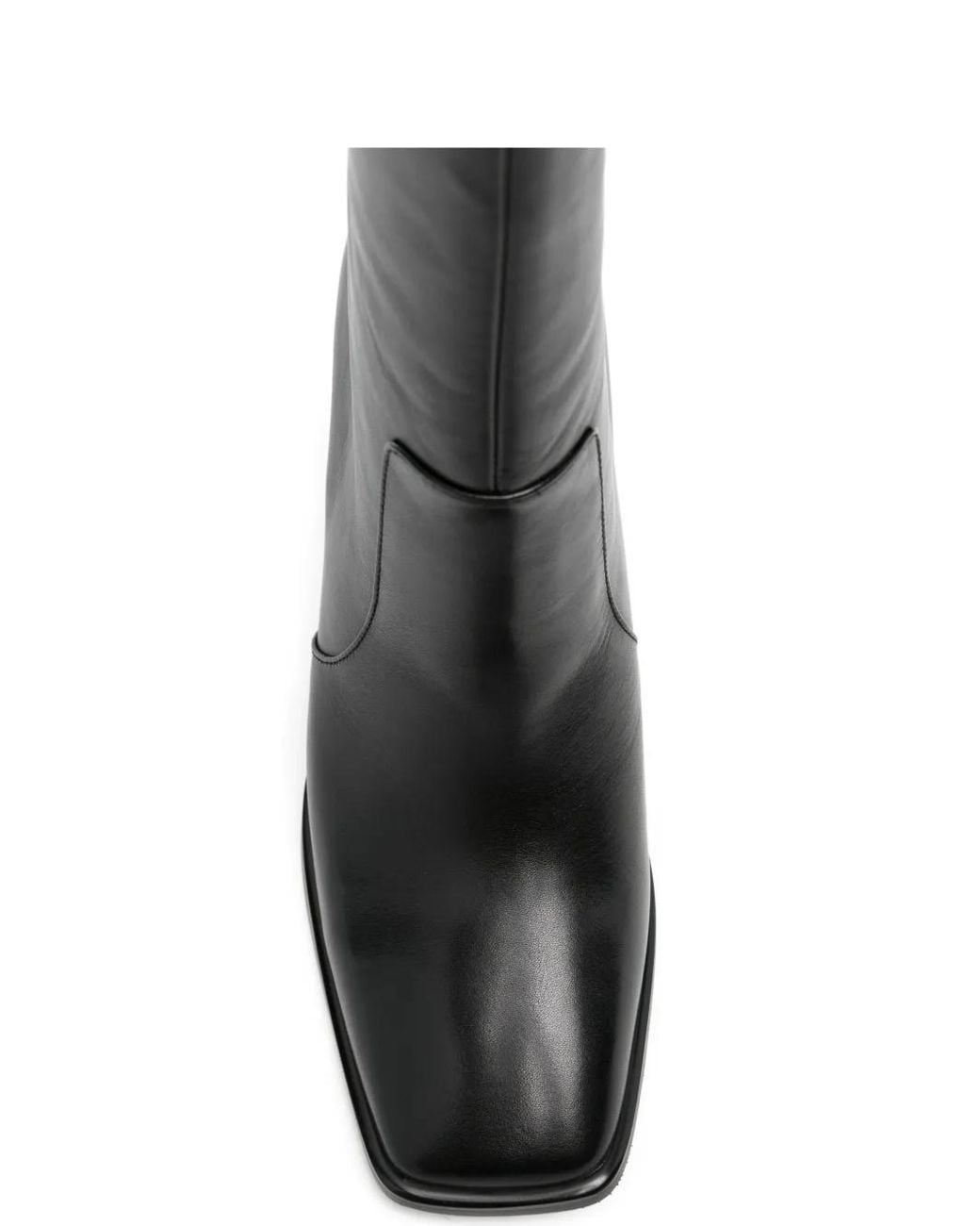 ADRIANNA FERETTI Black Square-Toe Block-Heel Boots