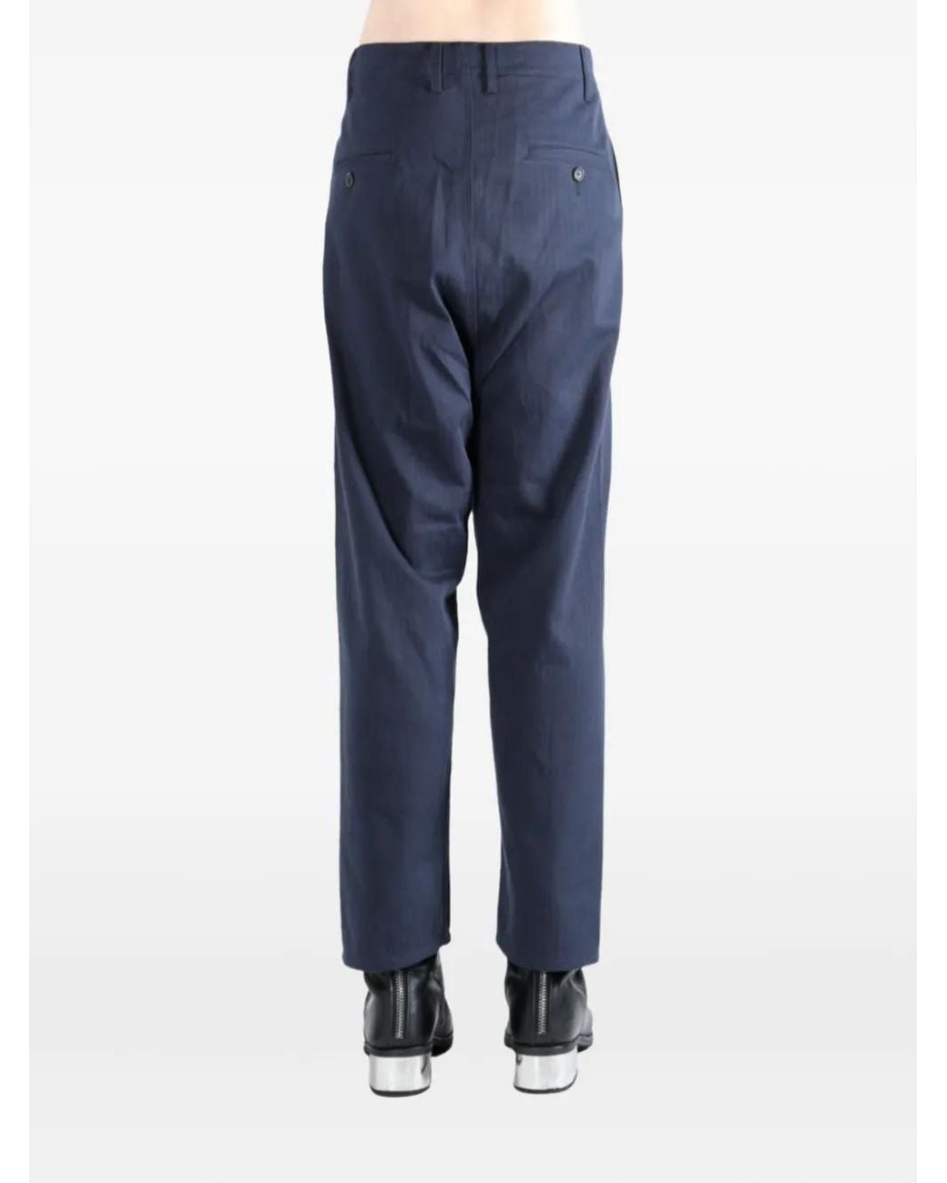 Uma Wang Blue Drawstring Pocket Trousers for men