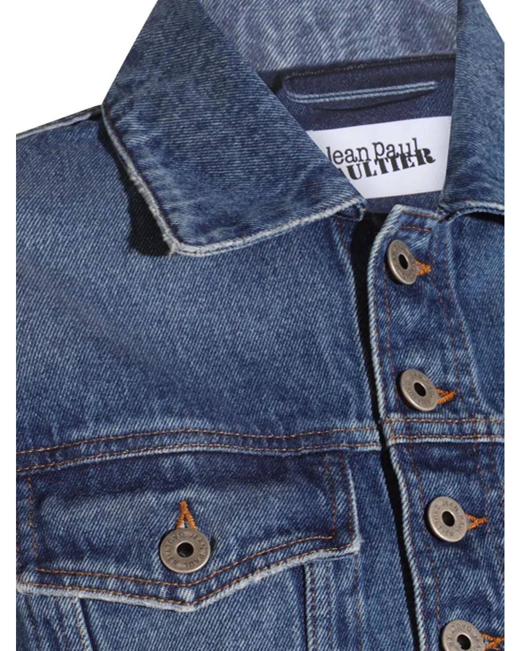 Jean Paul Gaultier Blue Cropped Denim Jacket