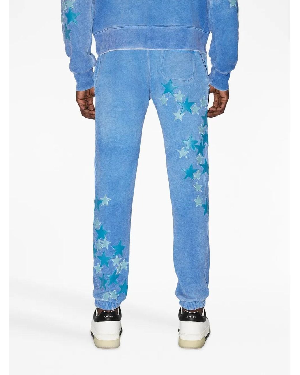 Amiri Blue Star-Patch Cotton Track Pants for men