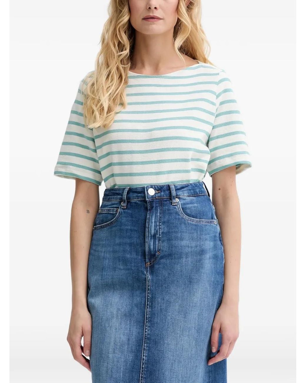 Marc O' Polo Blue Striped Short-Sleeved T-Shirt