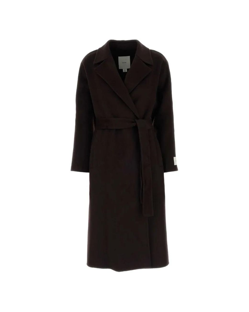 Calvin Klein Black Belted Storm-Flap Coat