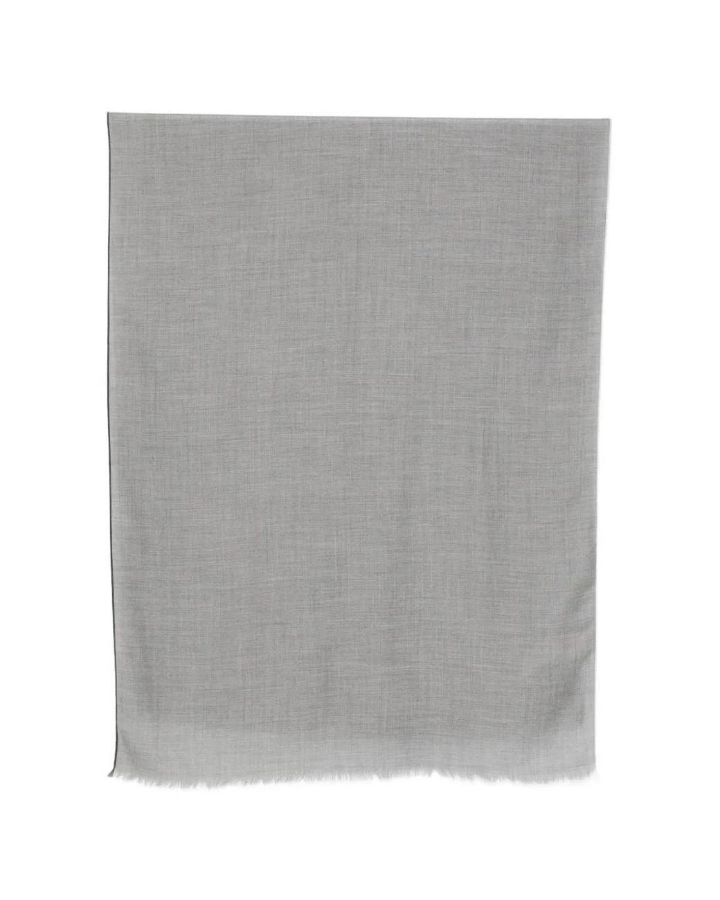 Eleventy Gray Fringed-Edge Scarf for men