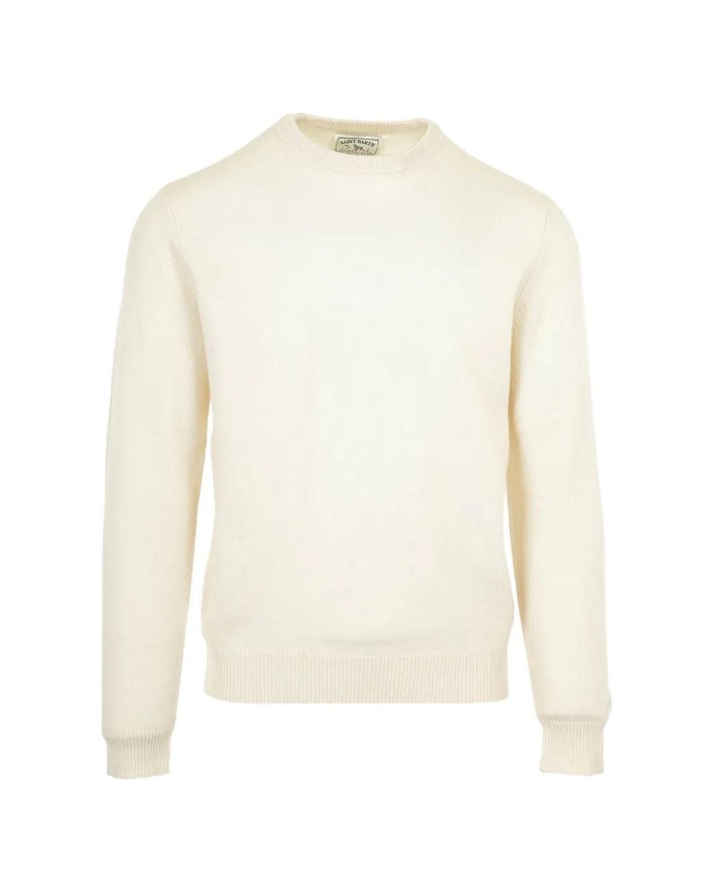 Mc2 Saint Barth White Logo-Embroidered Crew-Neck Sweater for men