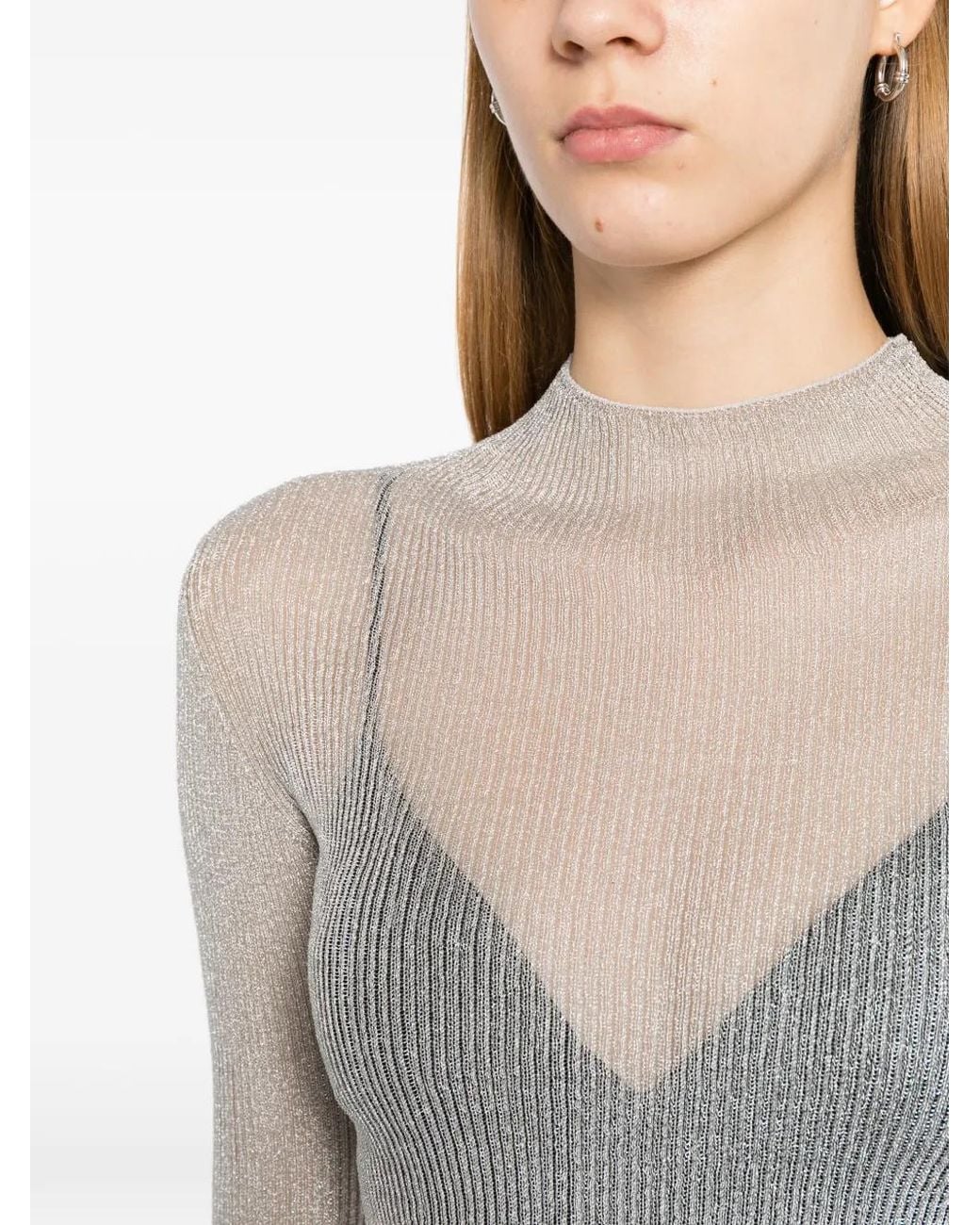 CFCL White High-Neck Long-Sleeve Top