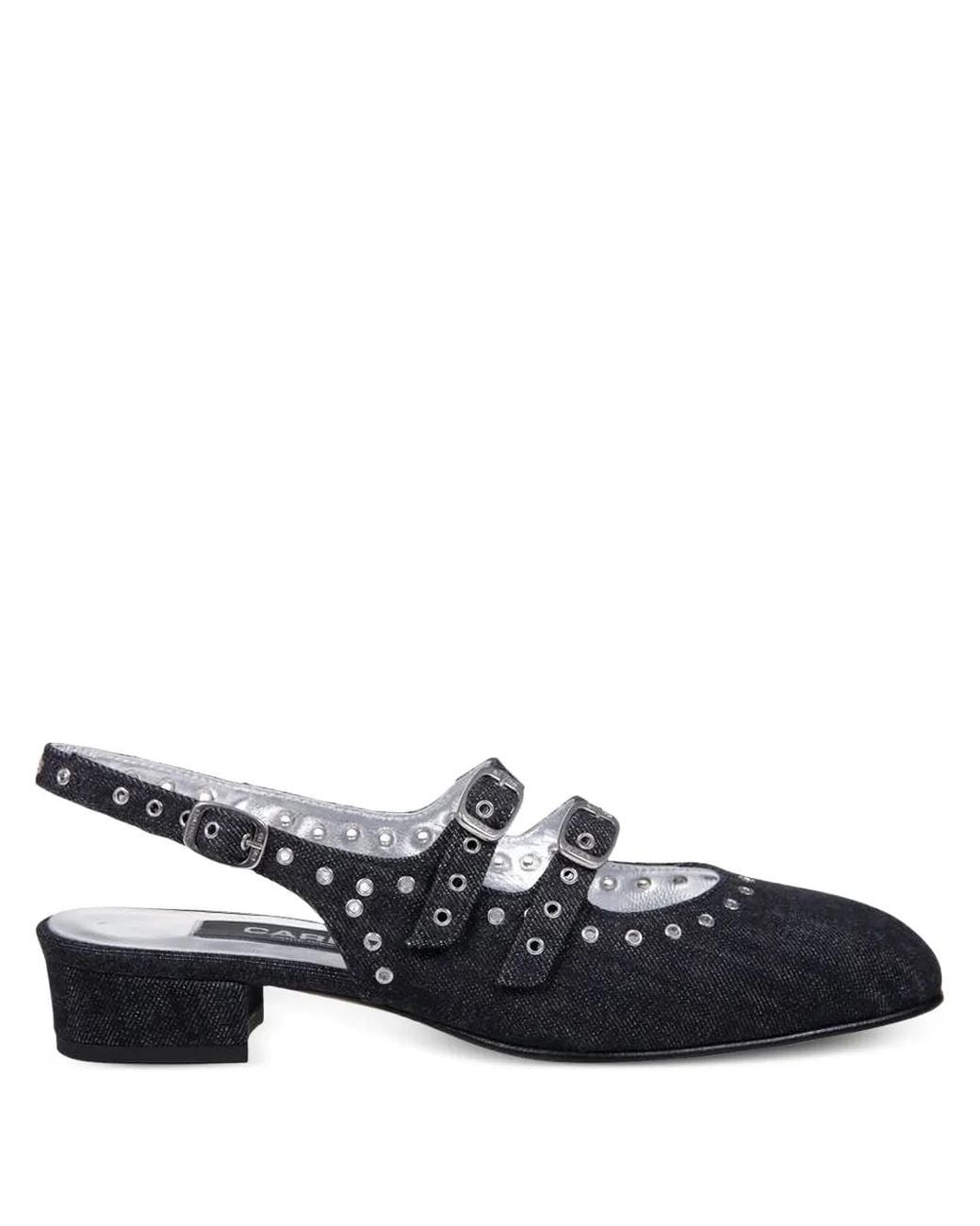 CAREL PARIS Black Queen Slingback Pumps