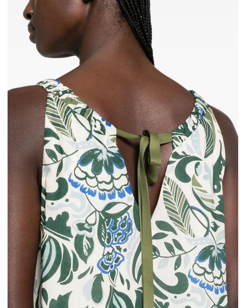 iBlues White Floral-Print Midi Dress