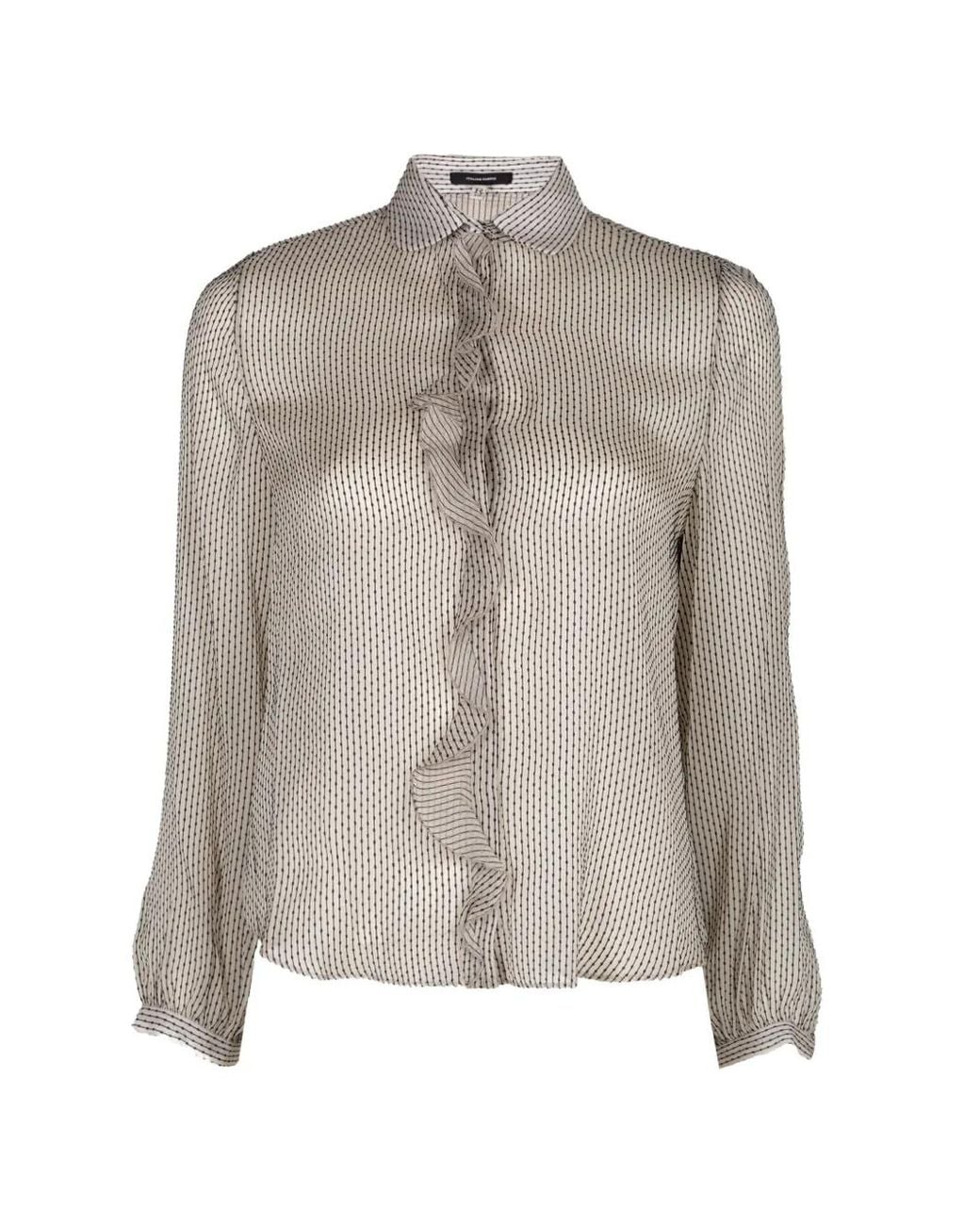 R13 Gray Ruffled Shirt