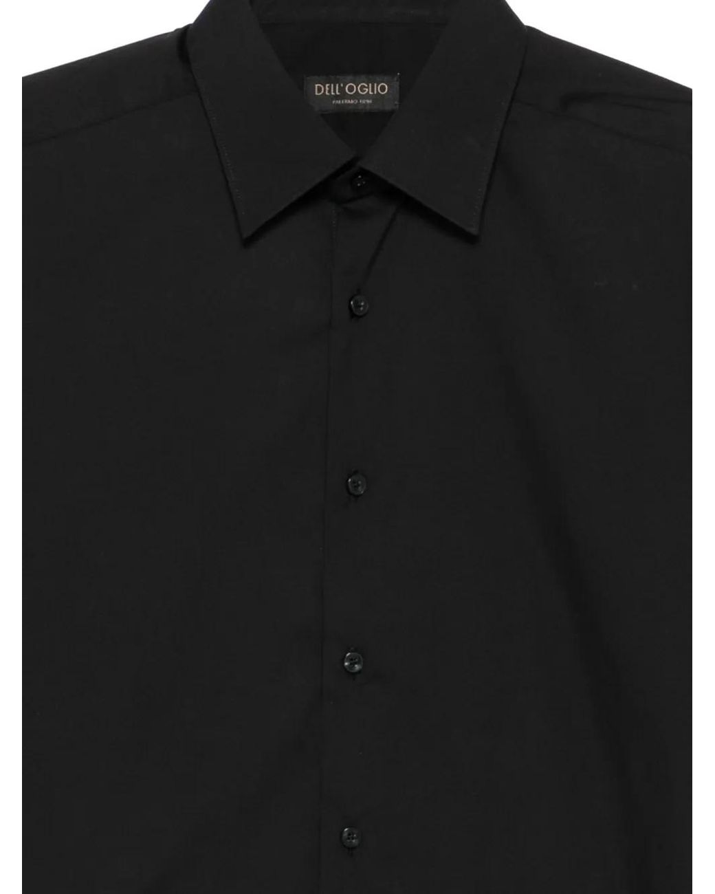 Dell'Oglio Black Buttoned Shirt for men