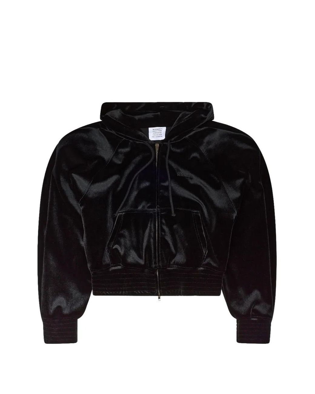 Vetements Black Zip-Up Hoodie for men