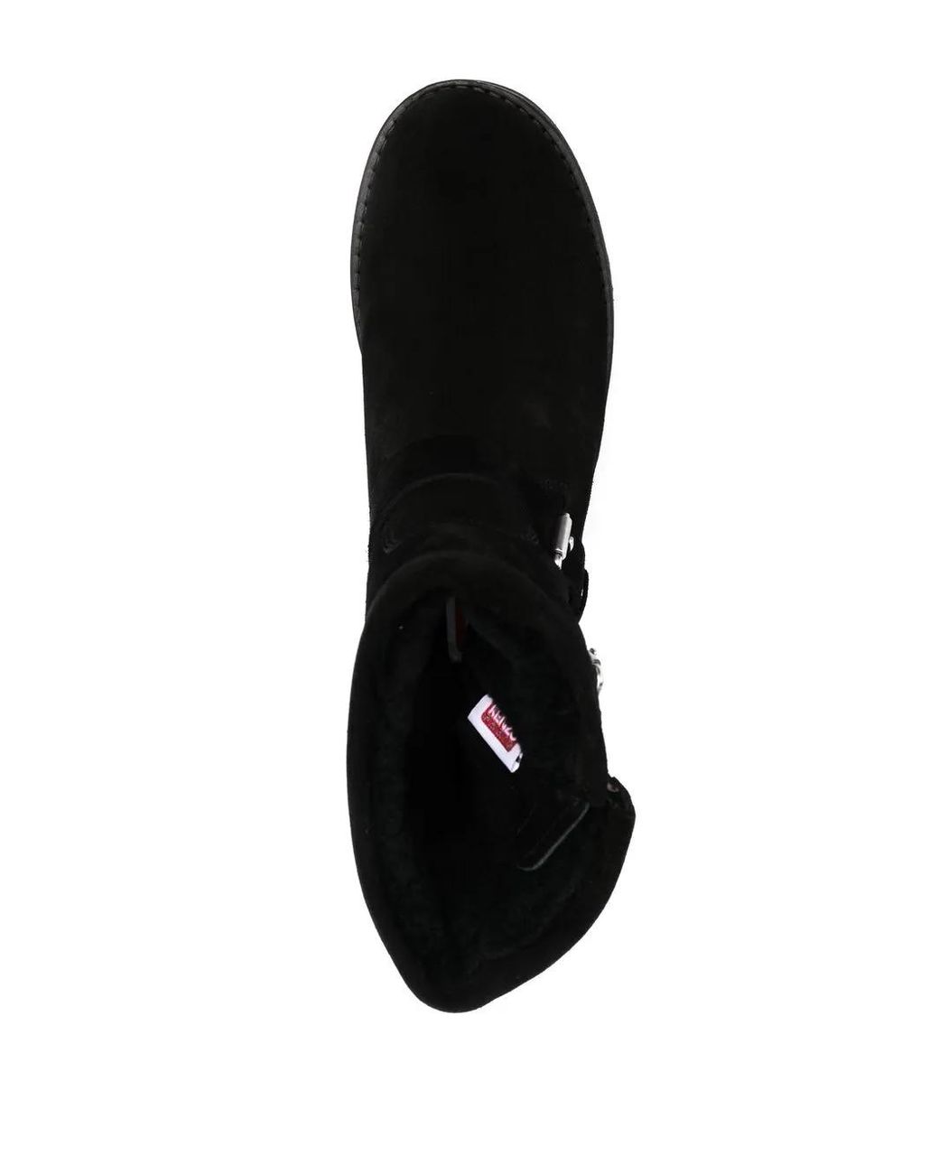 KENZO Black Buckle-Detail Suede Boots