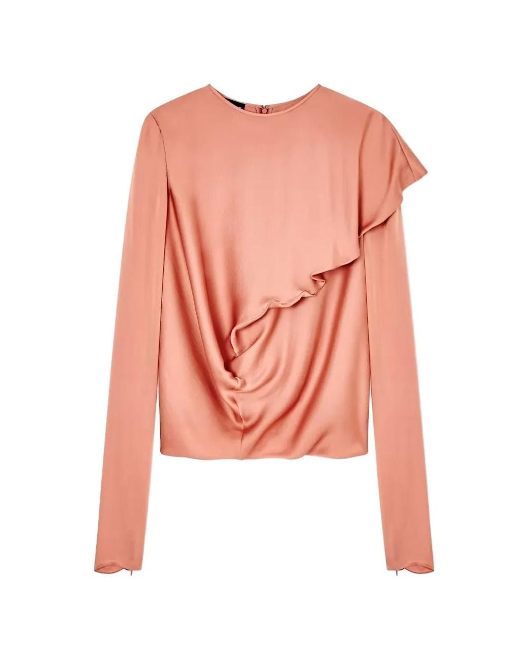 Giorgio Armani Pink Ruffled Draped Blouse