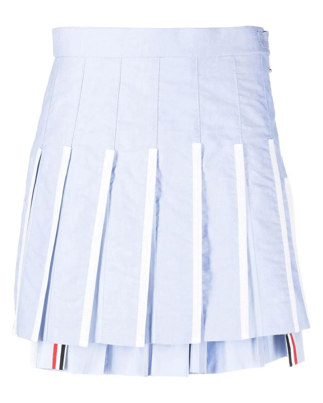 Thom Browne Blue Pleated High-Waist Skirt