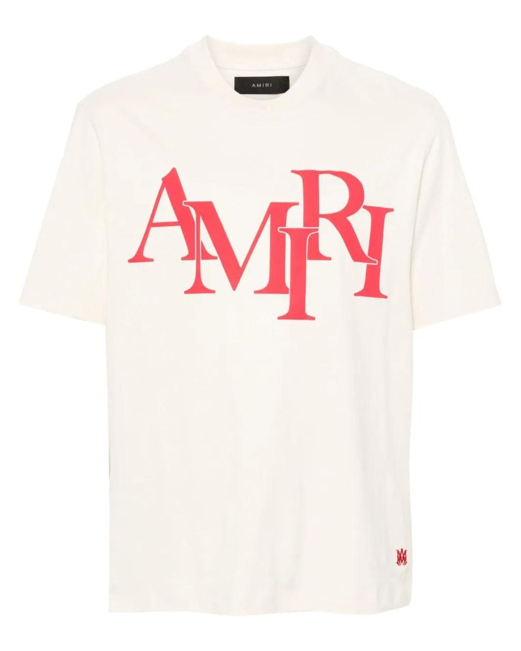 Amiri Pink Staggered Logo T-Shirt for men