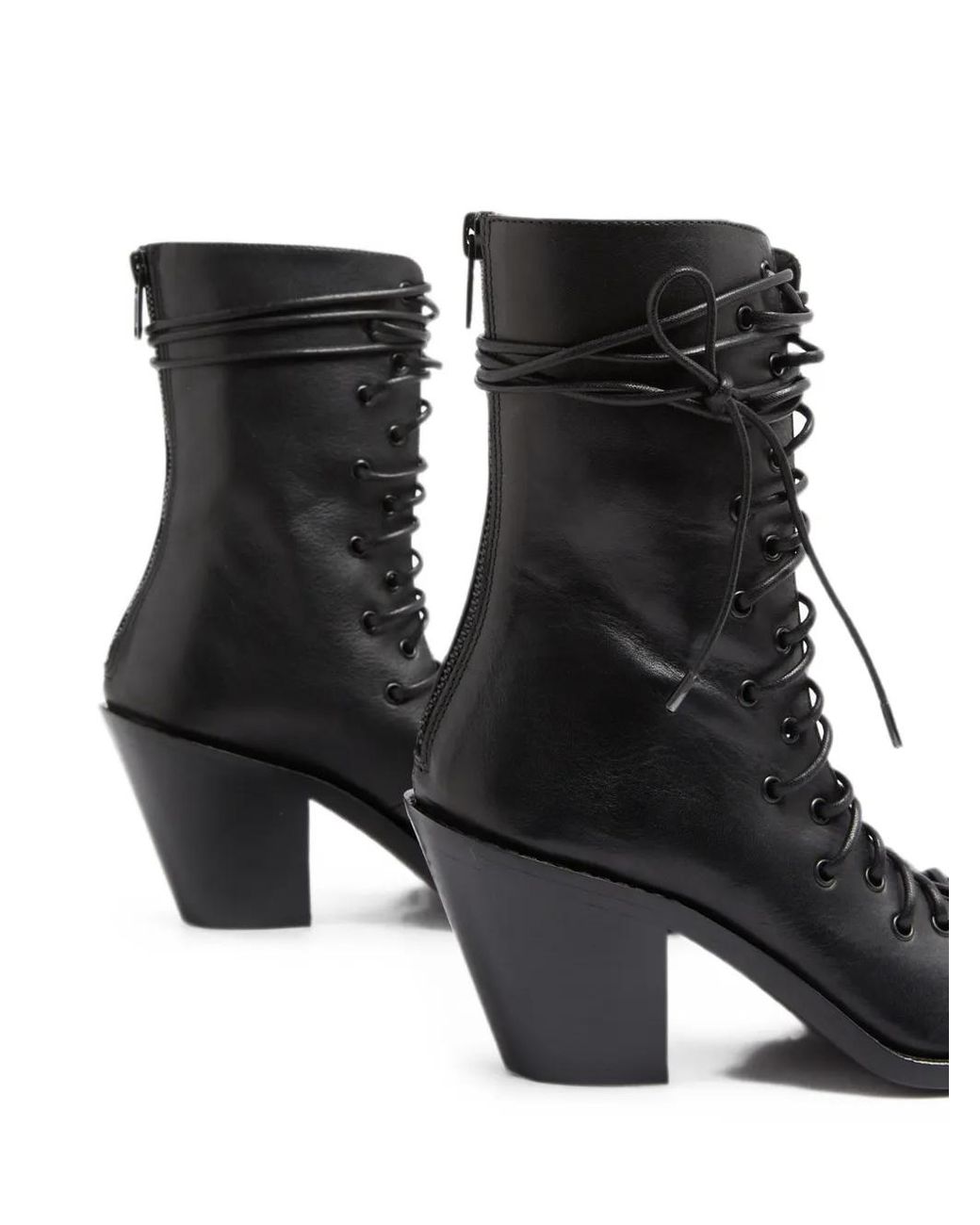 Ann Demeulemeester Black Noelia Lace-Up Ankle Boots