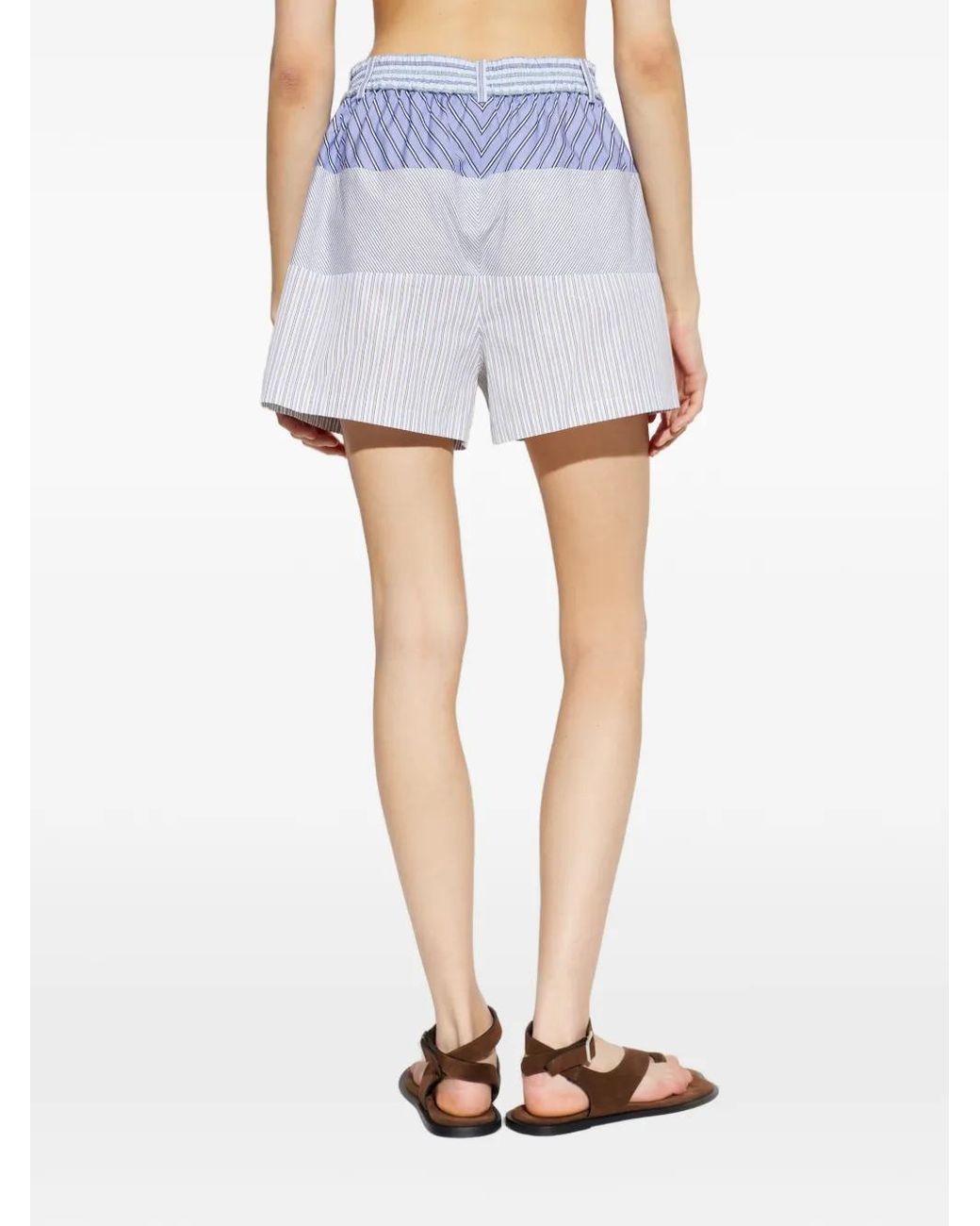 Moschino Blue Patchwork Striped Shorts
