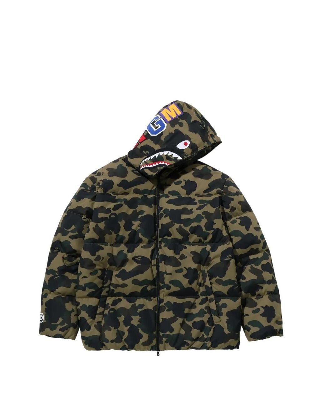 A Bathing Ape Green 1St Camo Shark Camouflage-Print Jacket for men