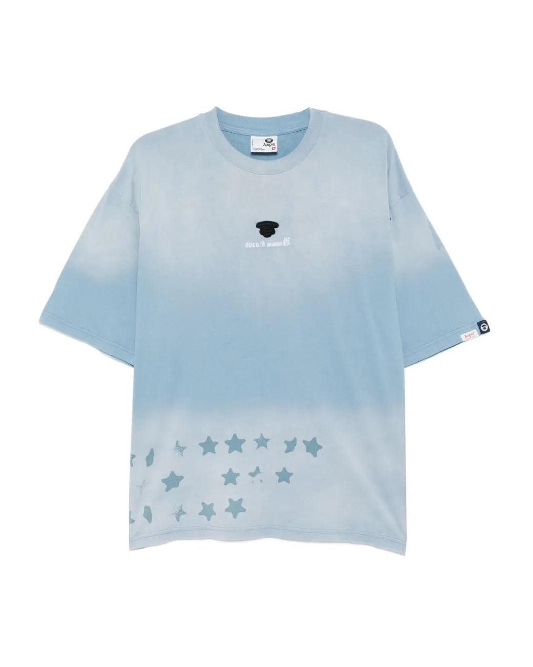 Aape By A Bathing Ape Blue Star-Print Tie-Dye T-Shirt for men