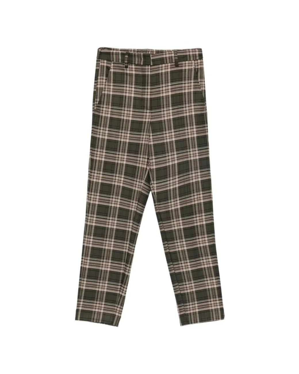 NINA 14.7 Gray Check-Print Trousers