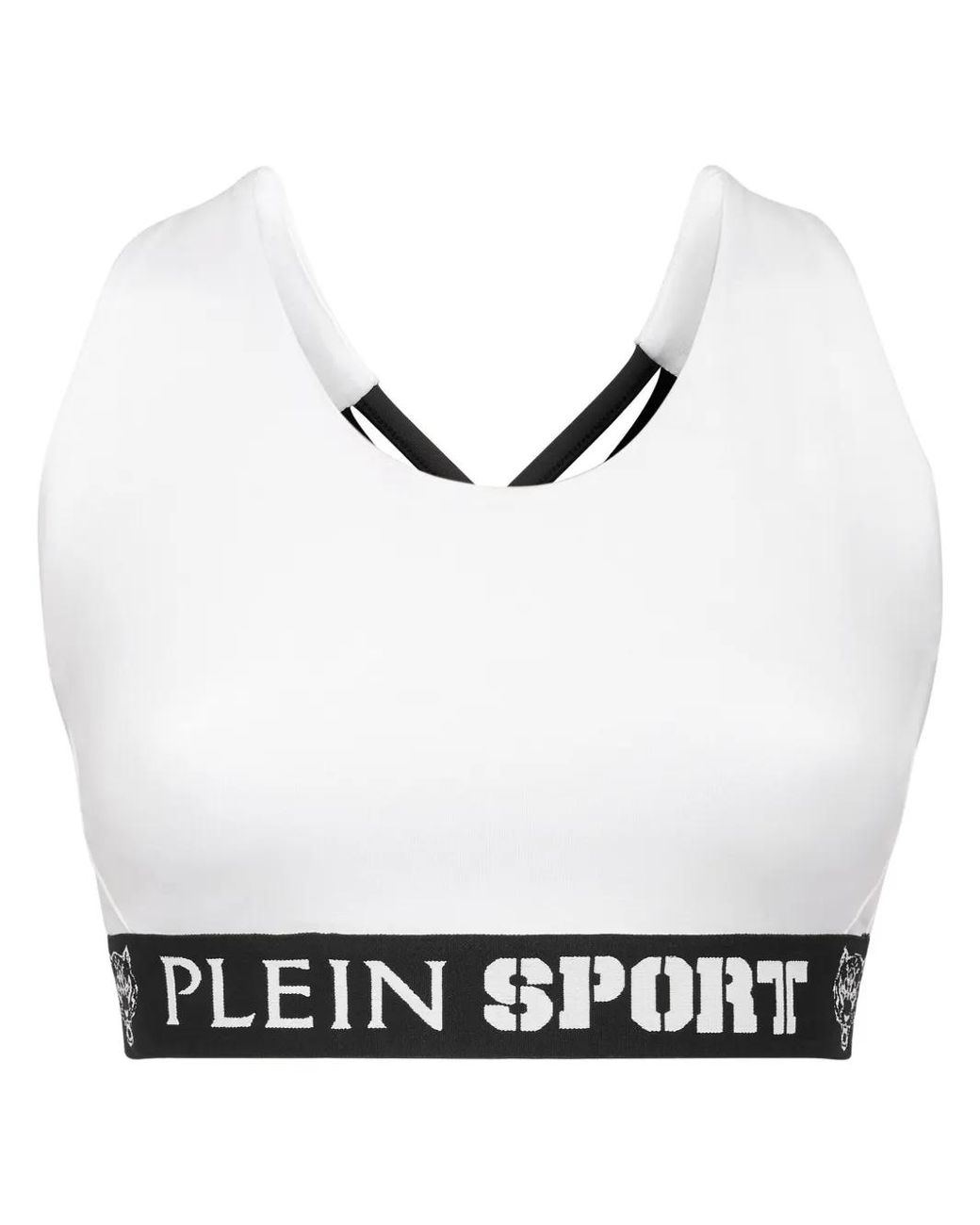Philipp Plein White Logo-Underband Sports Bra