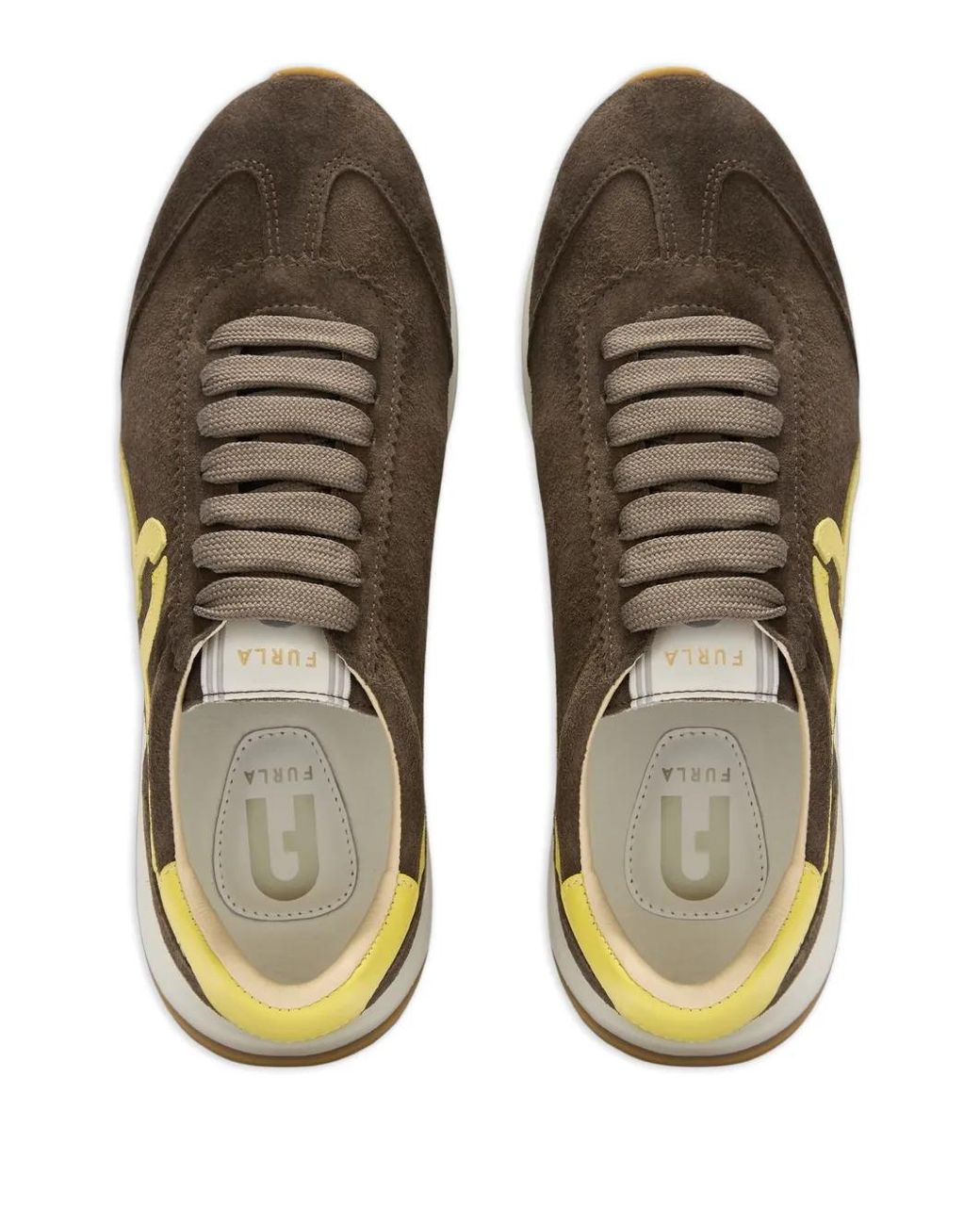 Furla Brown Retrò Logo-Detail Lace-Up Sneakers