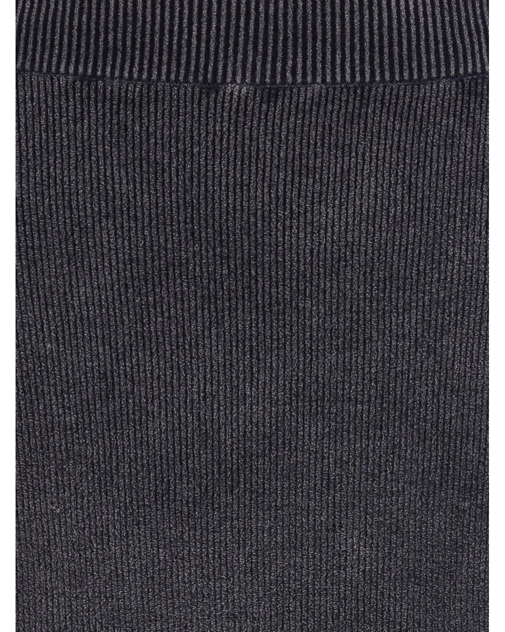 Alexander Wang Black Ribbed Logo-Embossed Skirt