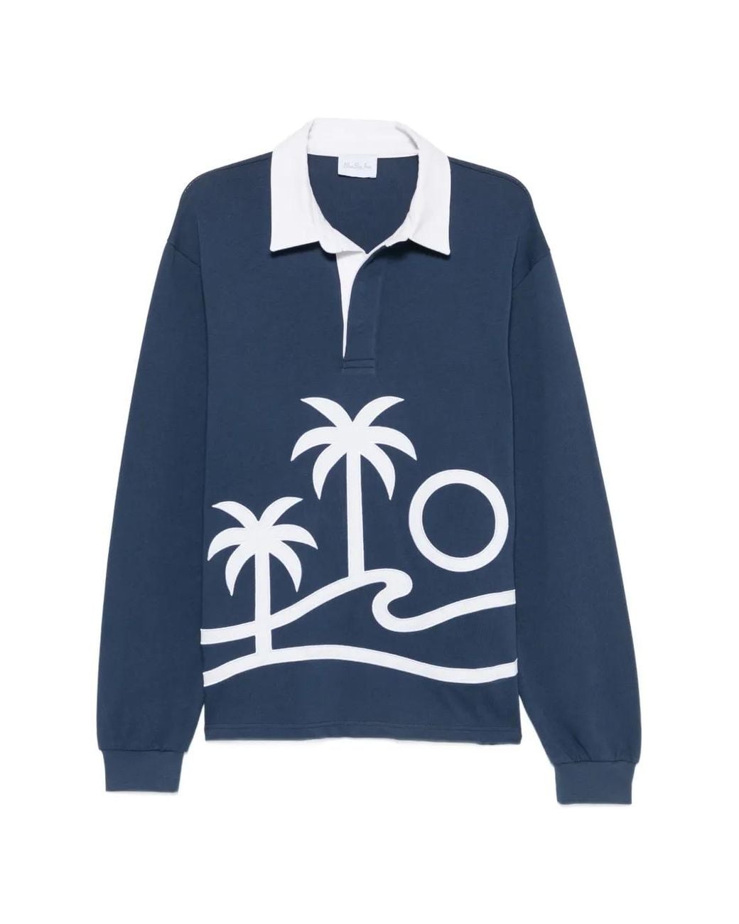 BLUE SKY INN Blue Palm-Embroidered Polo Shirt for men