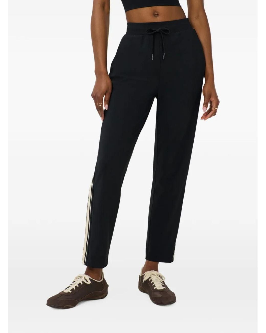 Sweaty Betty Black Explorer Side-Stripe Track Pants