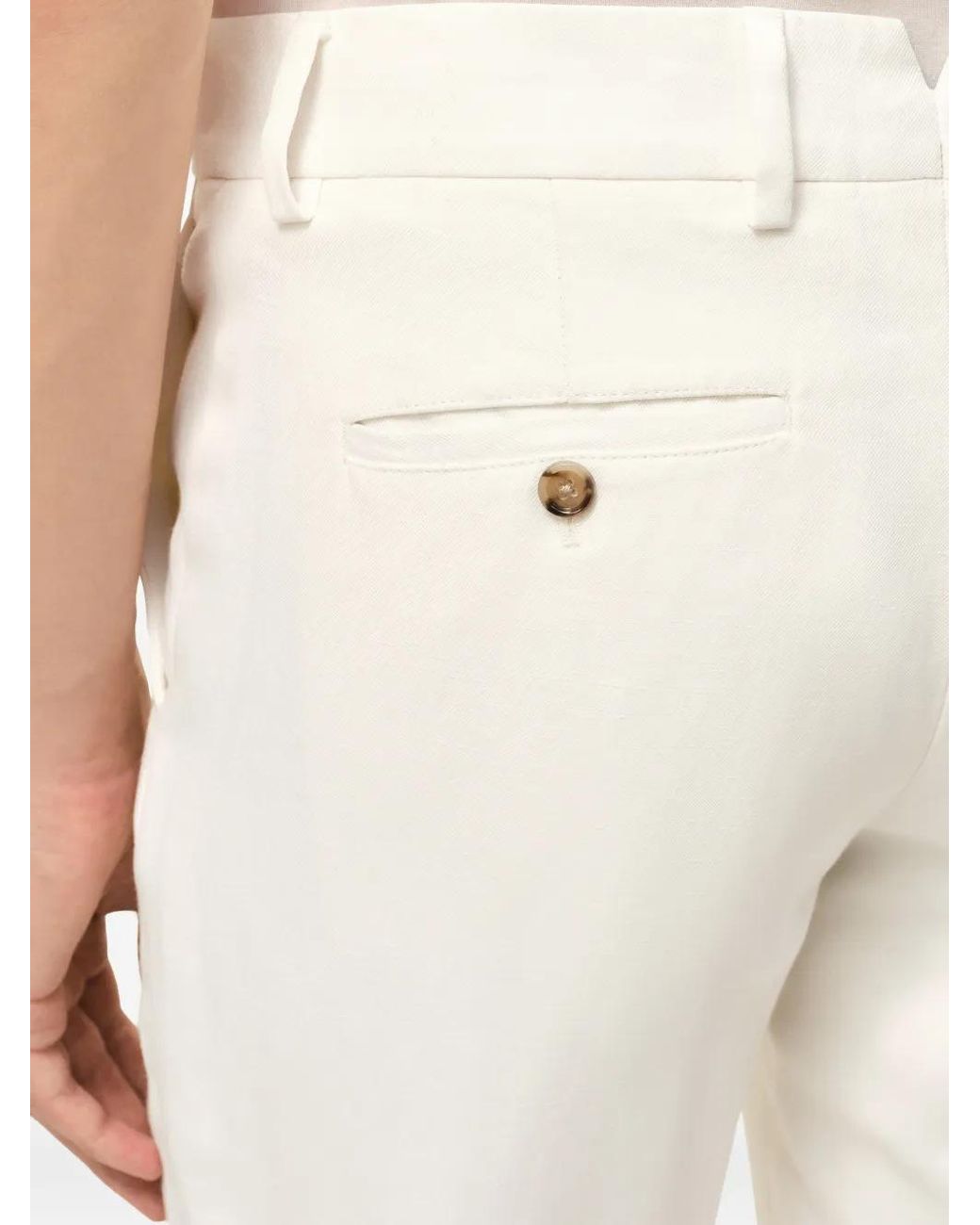 AMI White Straight Trousers for men