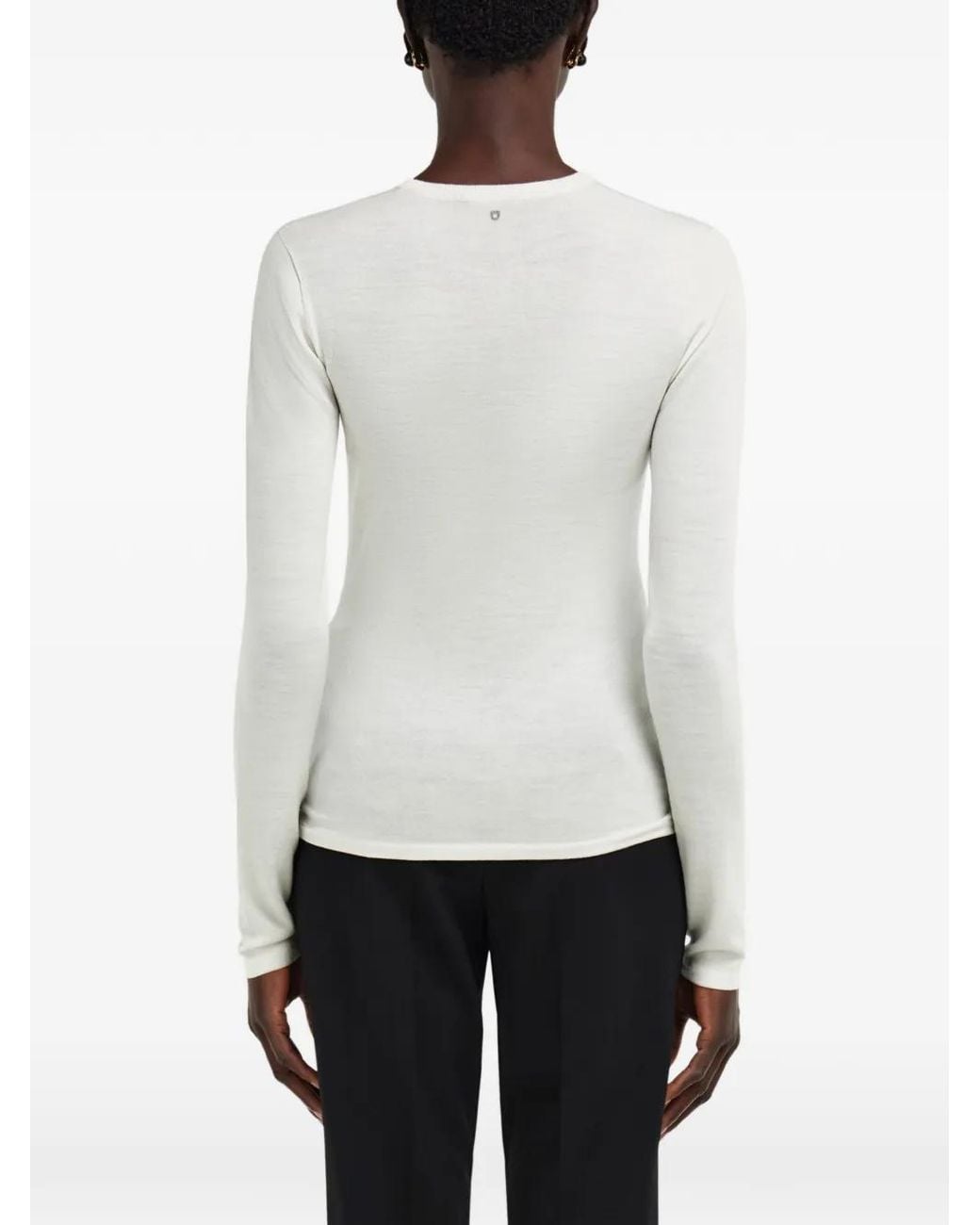 Ferragamo White Lightweight Wool Top