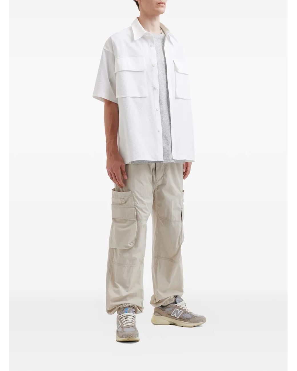 Izzue White Pockets Shirt for men