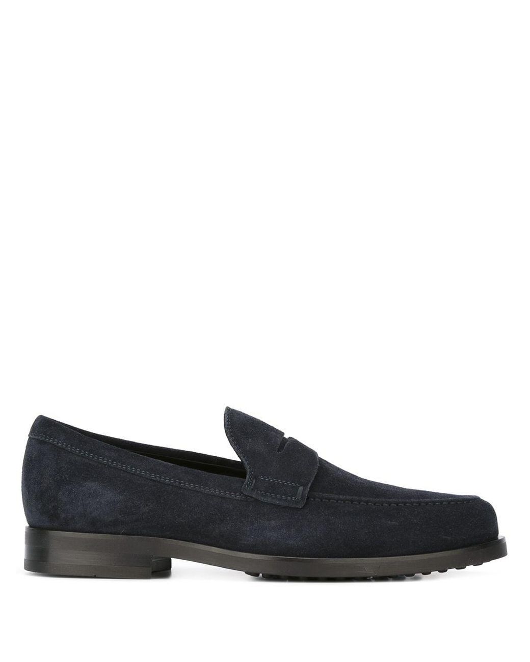 Tod's Suede Classic Loafers in Blue for Men - Lyst