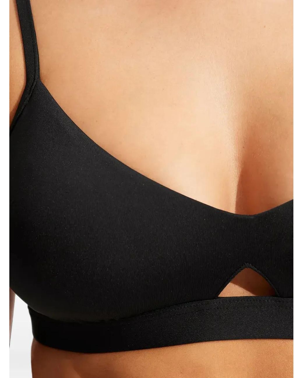 Seafolly Black Hybrid Cut-Out Bikini Top