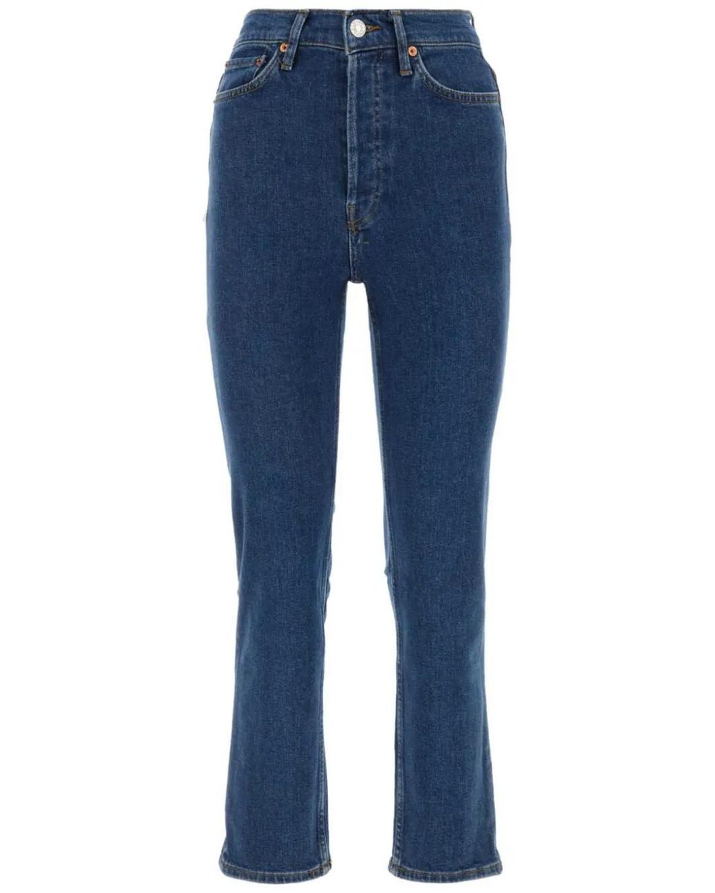 Re/done Blue '70S Ultra Rise Cropped Jeans