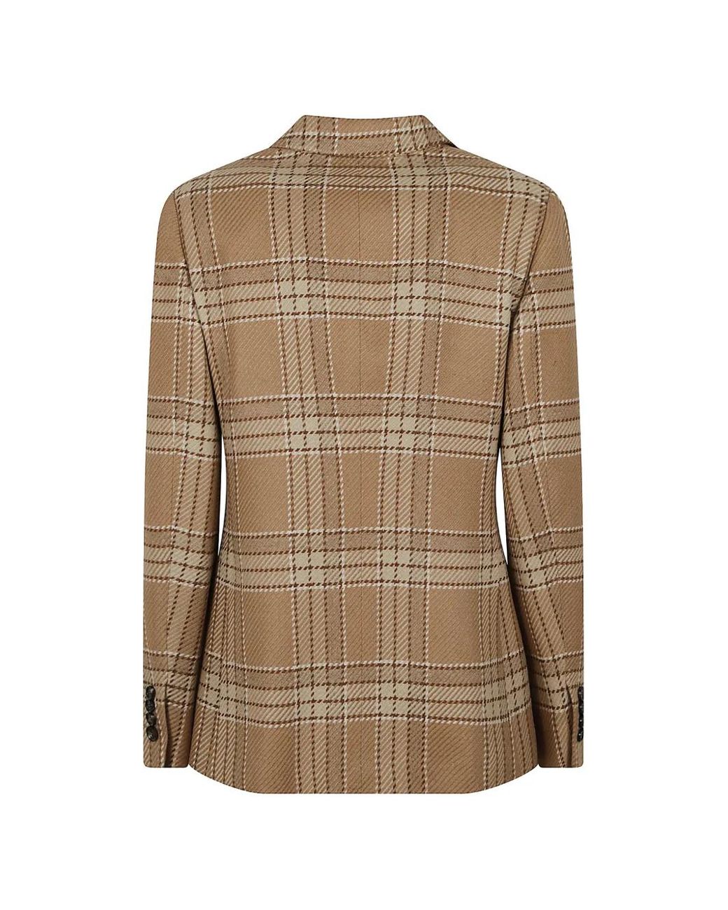 Kiton Brown Checked Single-Breasted Jacket