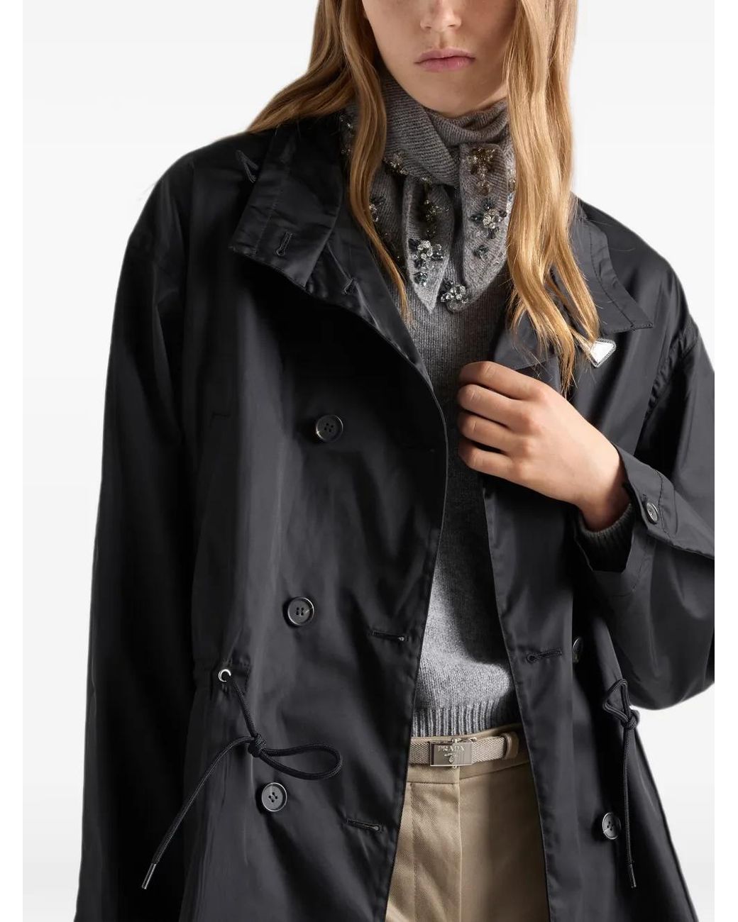 Prada Black Re-Nylon Rain Jacket