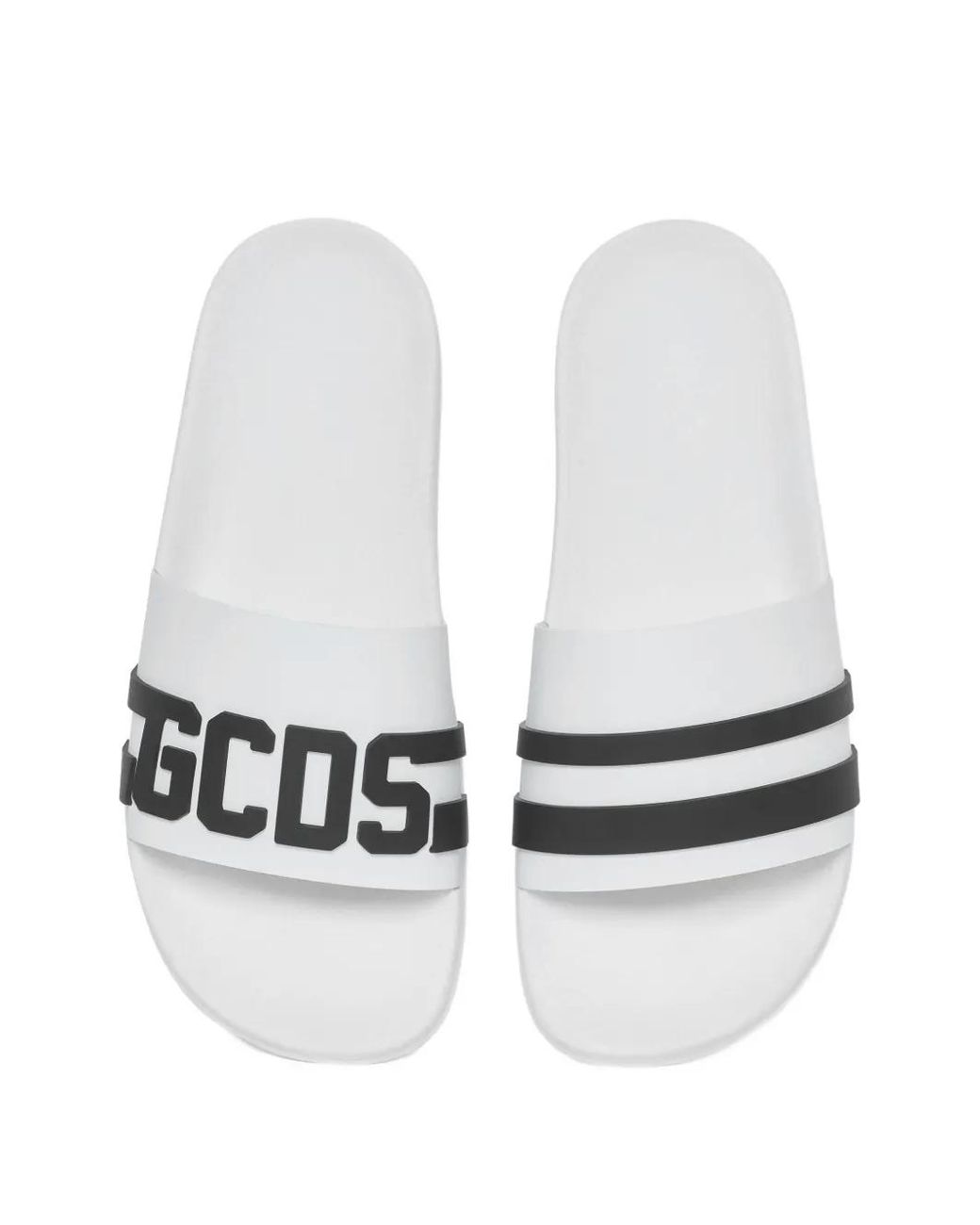 Gcds White Logo-Embossed Pool Slides for men