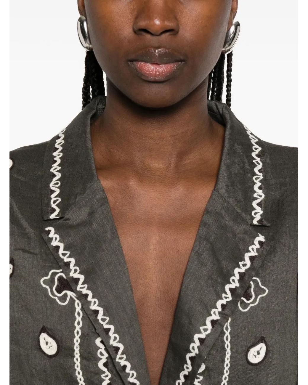 P.A.R.O.S.H. Gray Paisley-embroidery Shirt