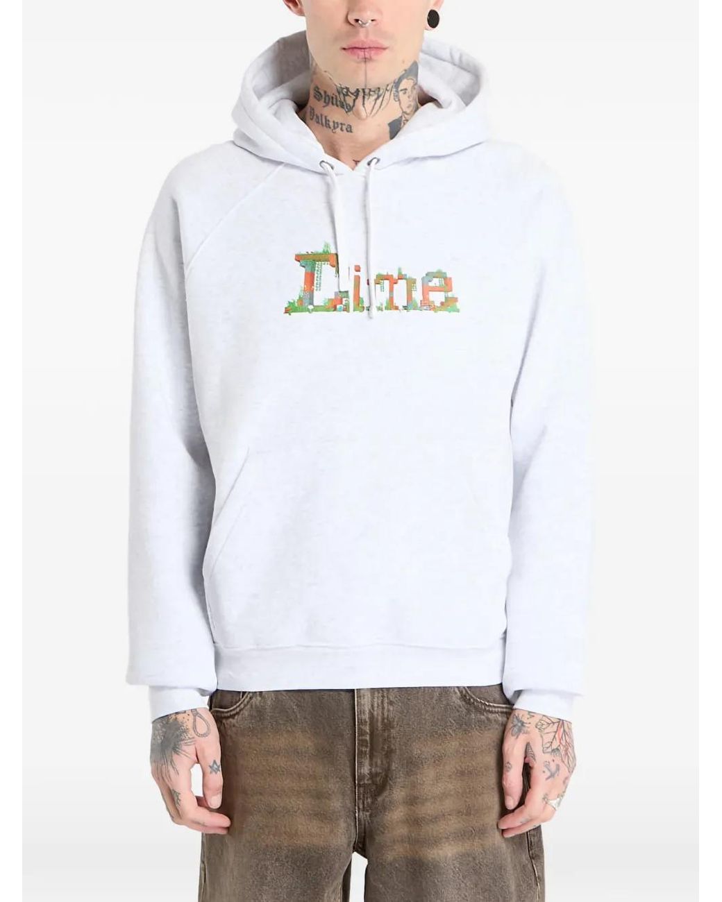 Dime White Classic Craft Printed Hoodie
