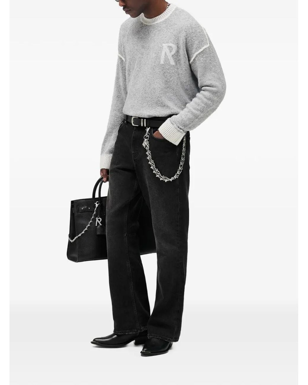 Represent Black Kick Flare Jeans for men